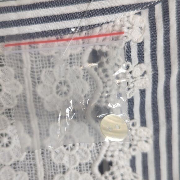 NWOT Cottagecore Popover Blouse Embroidered Panel Lace Women's Oversized M - Picture 7 of 11